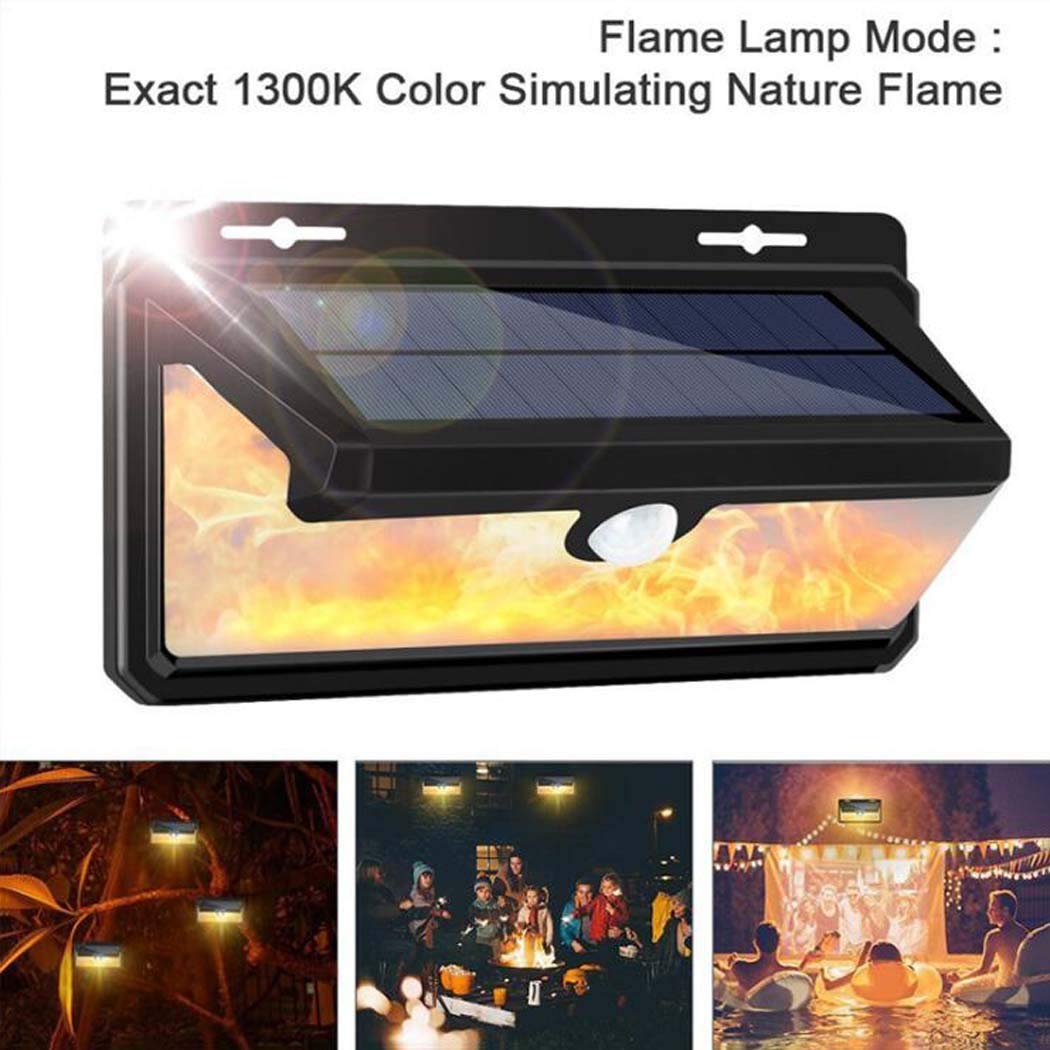 GRIFEMA DG1004-158, Solarleuchte für Außen 158 LED, Flamme Solarlampen mit Bewegungsmelder, 2 Stück