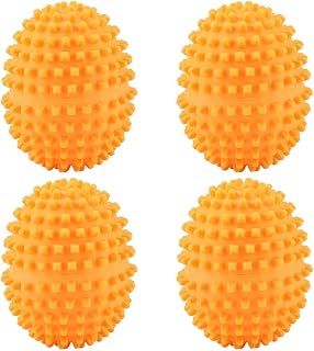Estink Bolas de secadora, pacote com 4 bolas de PVC laranja reutilizáveis para secadora de roupa felpuda para lavanderia, 8,2 x 6,2 cm