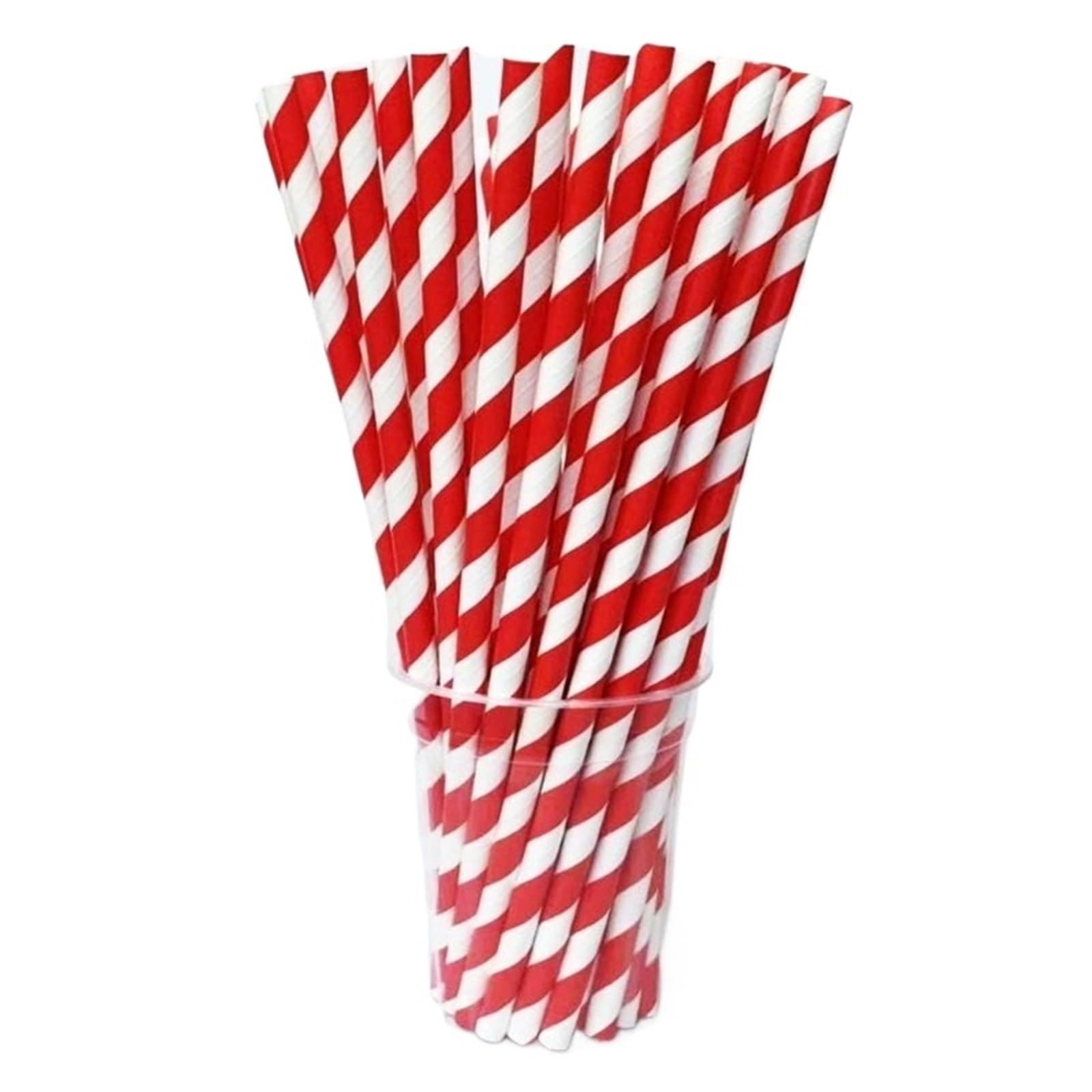 Les pailles en papier, Pailles jetables en papier à rayures blanches rouges, 500 pièces, for fêtes, bars, restaurants