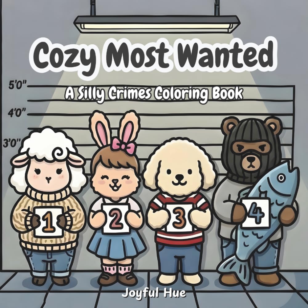 Cozy Most Wanted: A Silly Crimes Coloring Book with Bold, Easy Designs for Teens and Adults Featuring Cozy and Cute Animal Heists for Relaxation (Cozy Corner Coloring)