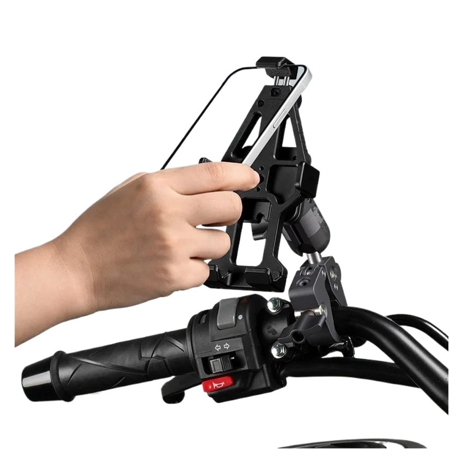 Support GPS Moto Support De Téléphone pour Moto, Fixation Guidon Réglable Et Rotative À 360° en Alliage D'aluminium avec Amortisseur