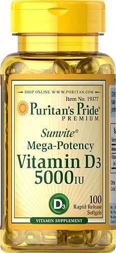 Puritan's Pride Paquete de 2 cápsulas blandas de vitamina D3 5000 UI Puritan's Pride Vitamina D3 5000 IU-100