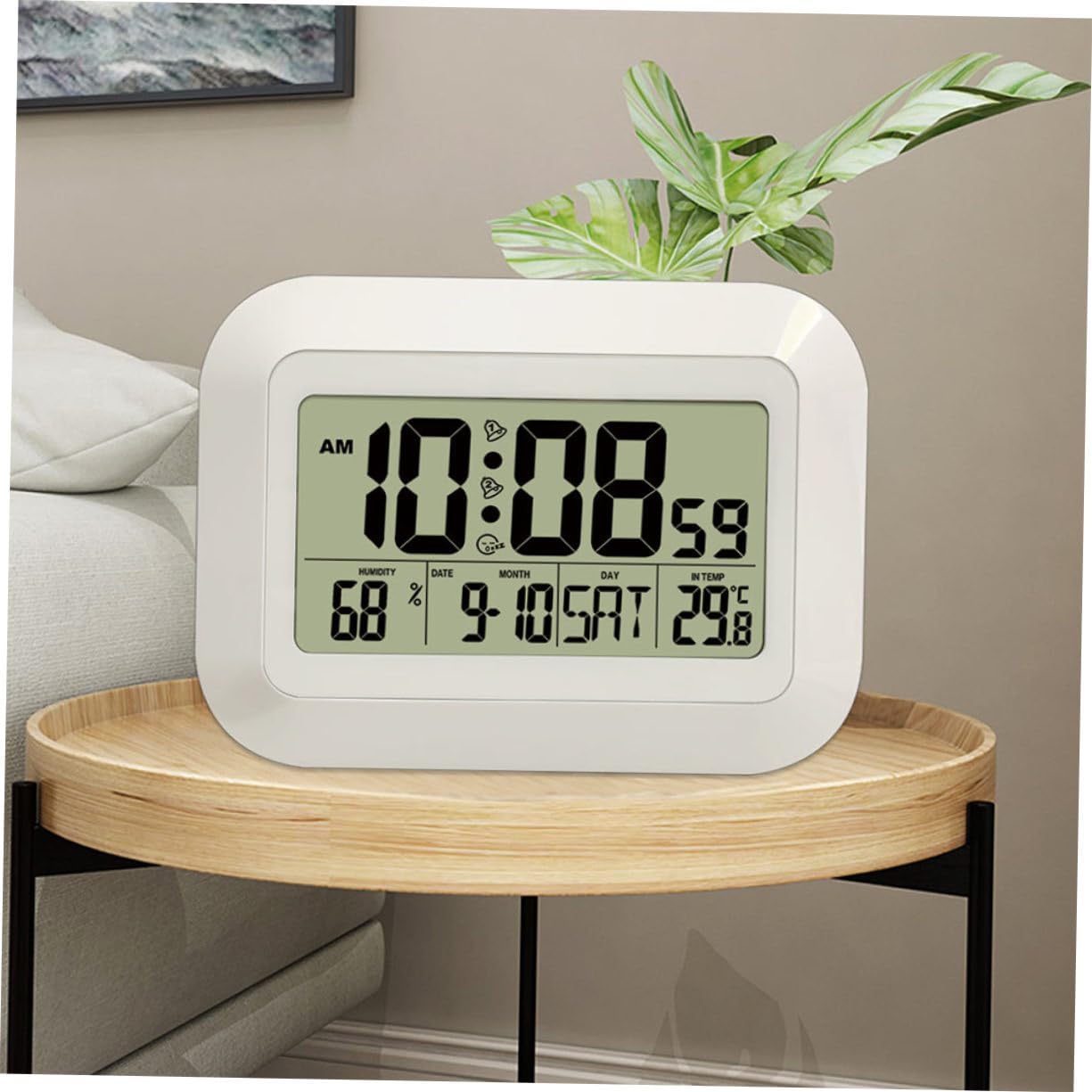 Multi-Functional Desktop Mute Electronic Alarm Clock Wall Clock Digital Date and Temperature Display