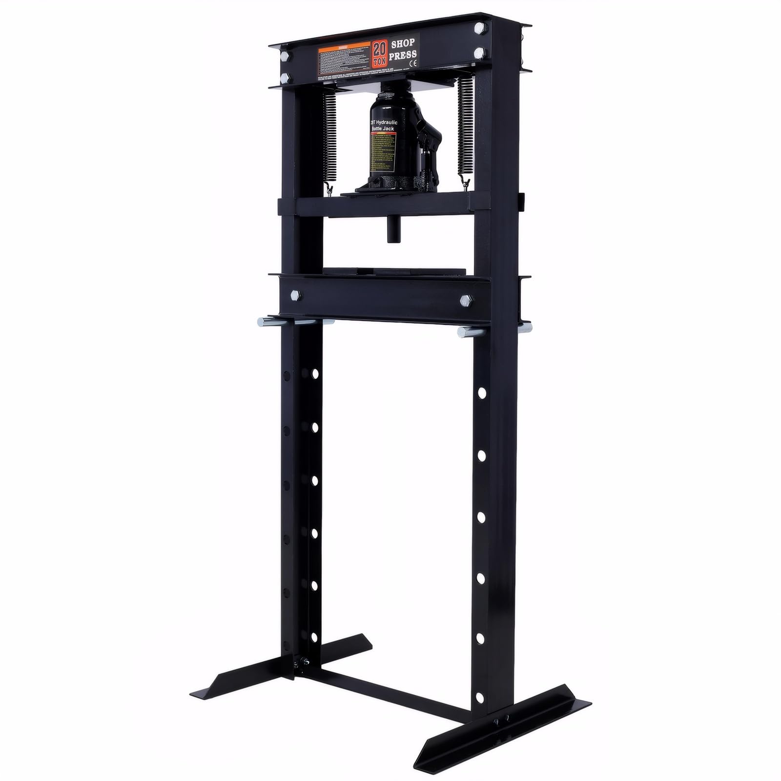 20 Ton Hydraulic Shop Press - Heavy Duty Hydraulic Press H-Frame Floor Mount Benchtop Hydraulic Shop Press with Press Plates Adjustable Working Table Height Shop Press for Car Repair and Garage, Black