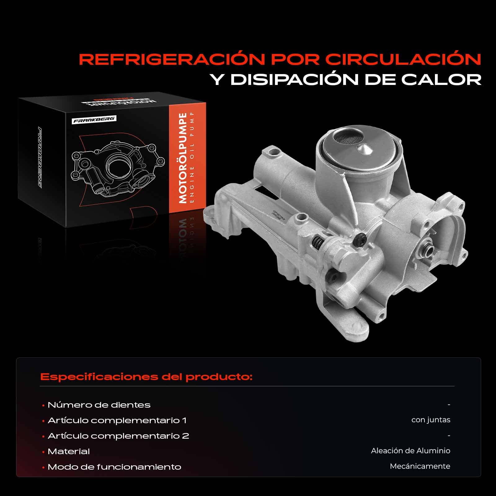 Frankberg Bomba de aceite Oil Gasolina Compatible con 207 CC WD 1.6L 207 WA WC 1.4L M.i.n.i R56 1.6L 207 SW WK 1.4L M.i.n.i R56 1.4L Replace# 1001.H1