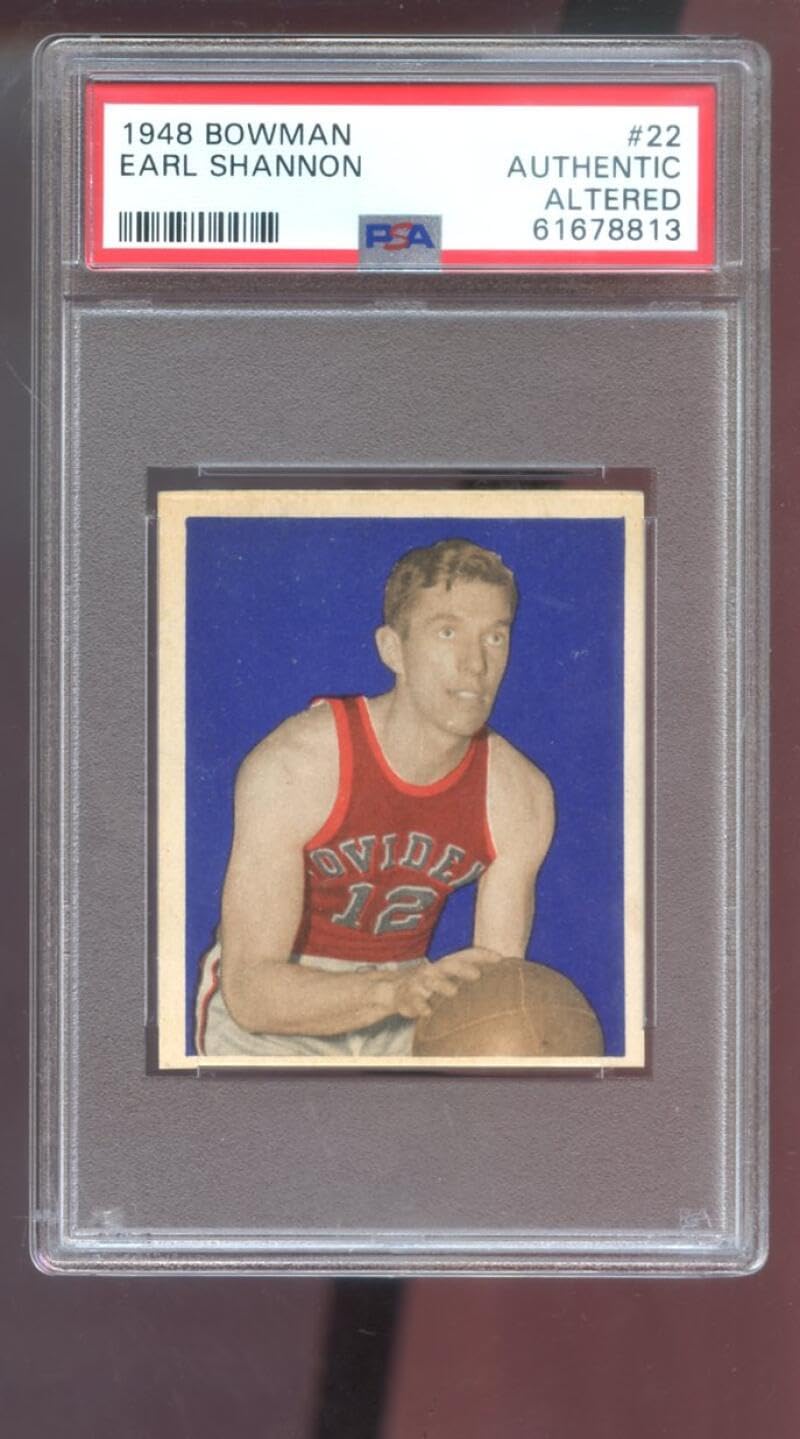 1948 Bowman #22 Earl Shannon ROOKIE RC PSA AUTHENTIC ALTERED Graded Basketball Card 48 Providence Steamrollers