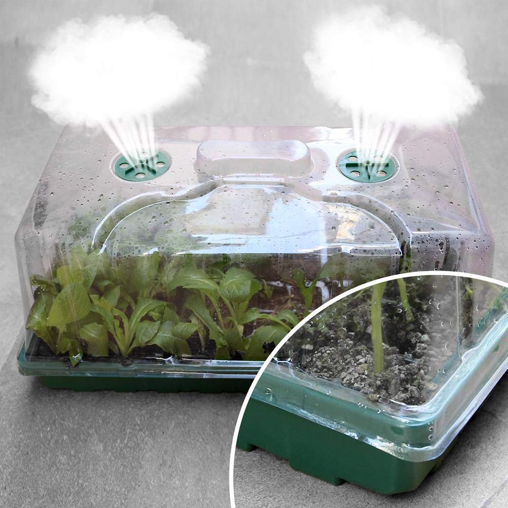 TOPINCN Caja de Cultivo de Semillas de Plantas, Iniciador de Plántulas de Vivero de 12 Orificios de Plástico de para Jardineros y Cultivadores (1)