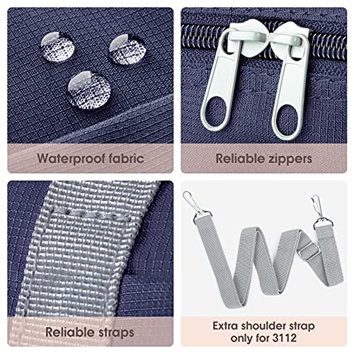 Narwey For Spirit Airlines Foldable Travel Duffel Bag Tote Carry on Luggage Sport Duffle Weekender Overnight for Women and Girls (3112 Dark Blue ( with Shoulder Strap))