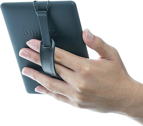 Miniatura 3 de Soporte universal antideslizante para correa de mano WANPOOL con cinturón de cuero ajustable, para uso con lectores electrónicos Kindle de 6