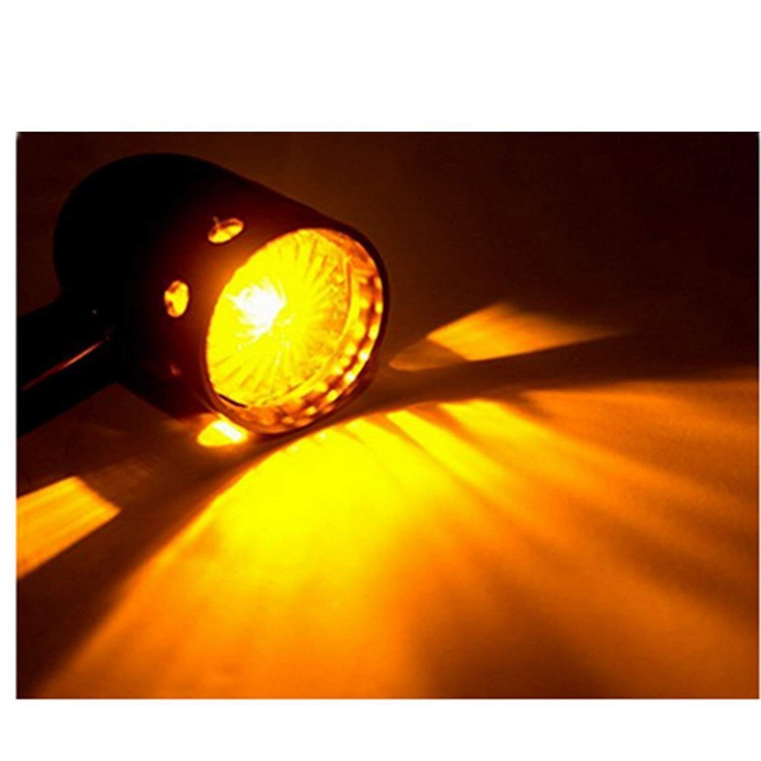 Perforé Ampoule Clignotant Moto pour Rétro Personnalisé Sanglier Chopper Bobber Projet - Noir - non Led