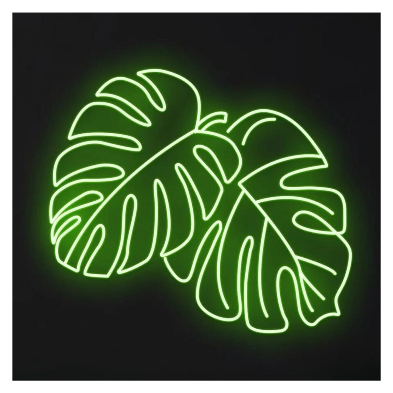 WELSAA Hanging Art Neon Signs Monstera Leaf Neon Sign Tropical Green Leaf LED Light for Business Game Room Bedroom Weddiing Home Restaurant Wall Art Decor 40cmx28cm