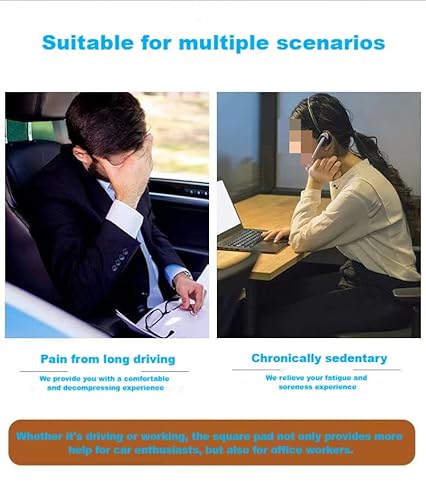 Xmlinper Four Seasons Natural Olive Wood Bead Seat Pad Mat Comfy Cool Summer Massage Car Seat Cushion (Square) For Truck,Rv,Pickup,Office Chair Cover (Beige) #TOP7