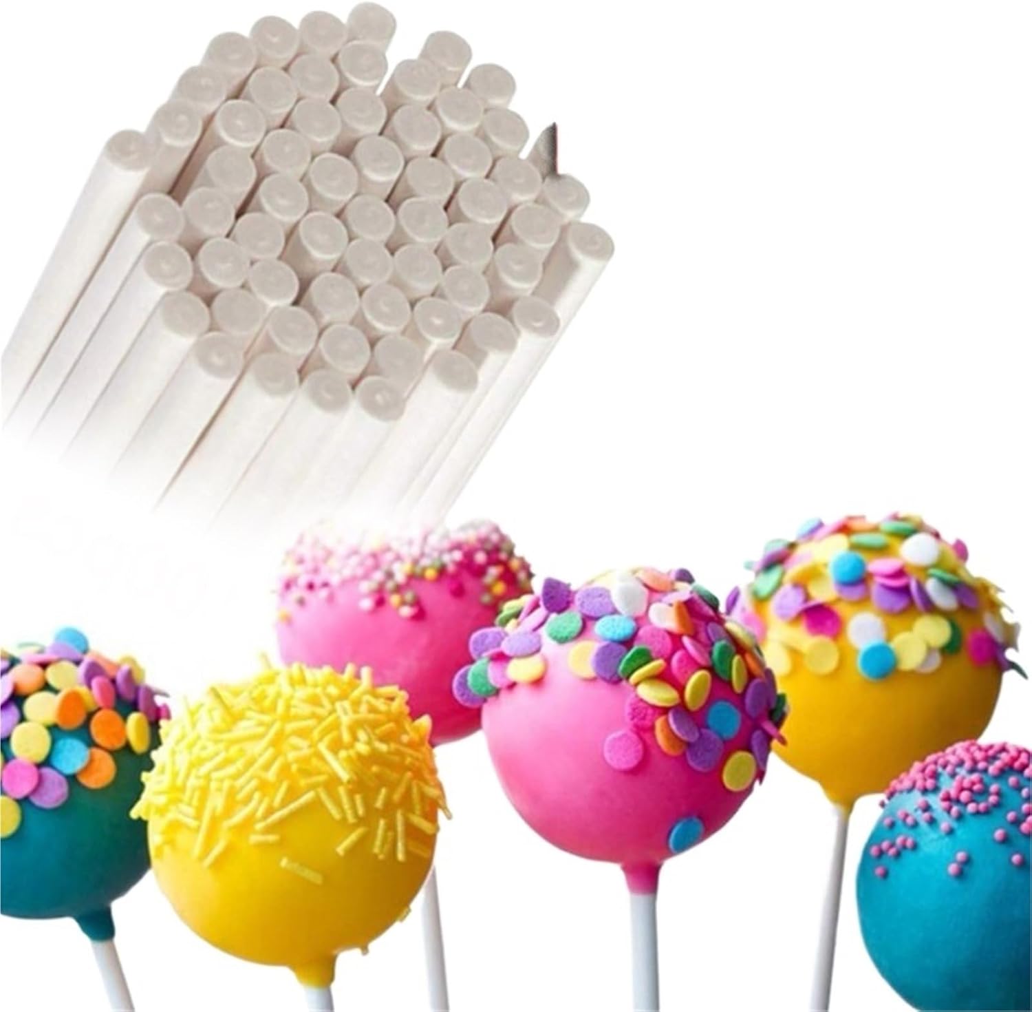 Cakepop Sticks 1000Pcs Lollipop Cake Paper Stick Pops White Solid Baking DIY Mold