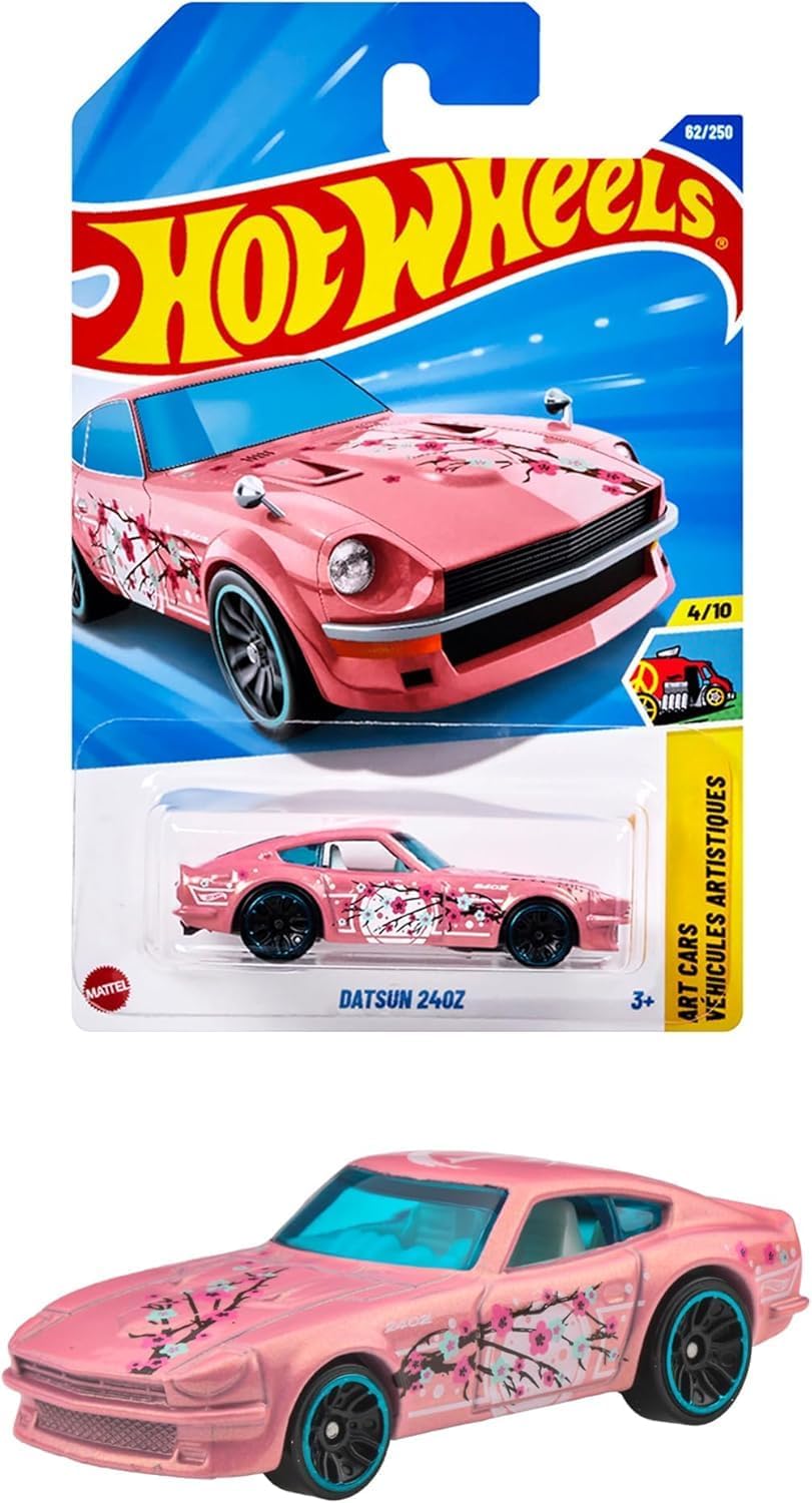 Hot Wheels JFN33 Basic Car, Datsun 240Z Ride On Toy, Mini Car, Ages 3 and Up, Pink