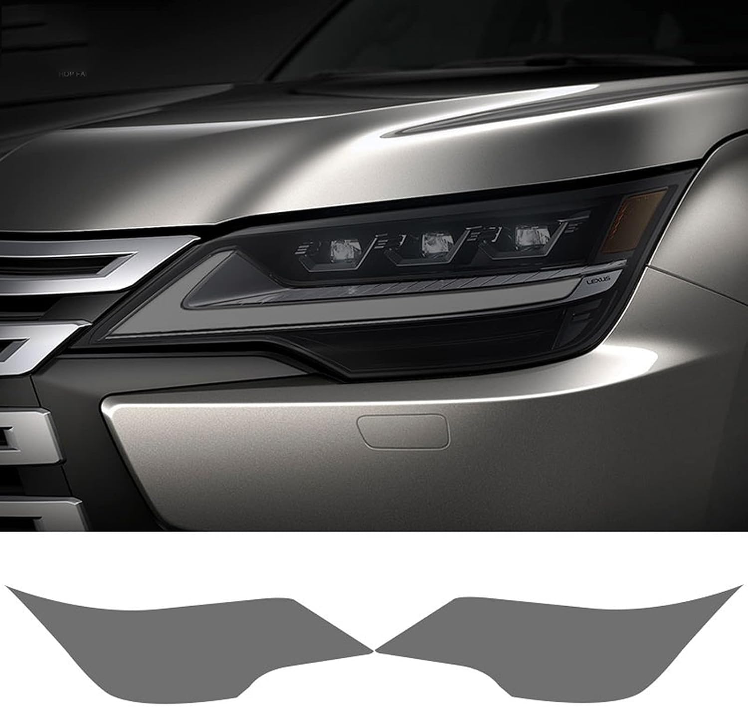Samlng Blackened Car Front Light Film For Lexus Lx Lx600 2022 2023 Accessories 2 Pcs Car Headlight Protective Film Front Light Transparent Smoked Black Tpu Sticker