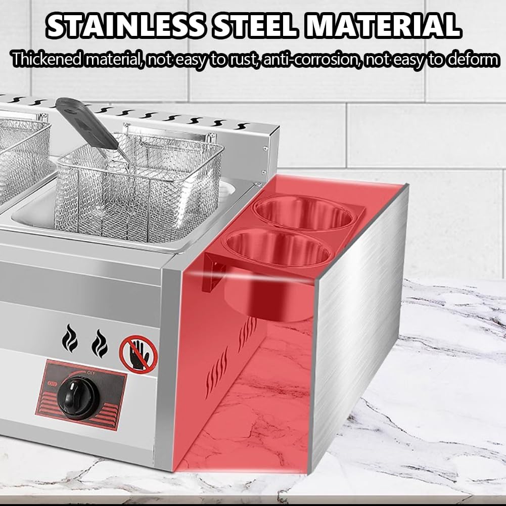 Commercial Counter-Top Deep Fryer, Stainless Steel Big Capacity Deep Fryer Tank, Gas & LPG Available, Professional Gas/LPG Fryer Pan, for Restaurant And Home Use,Gsa 6l