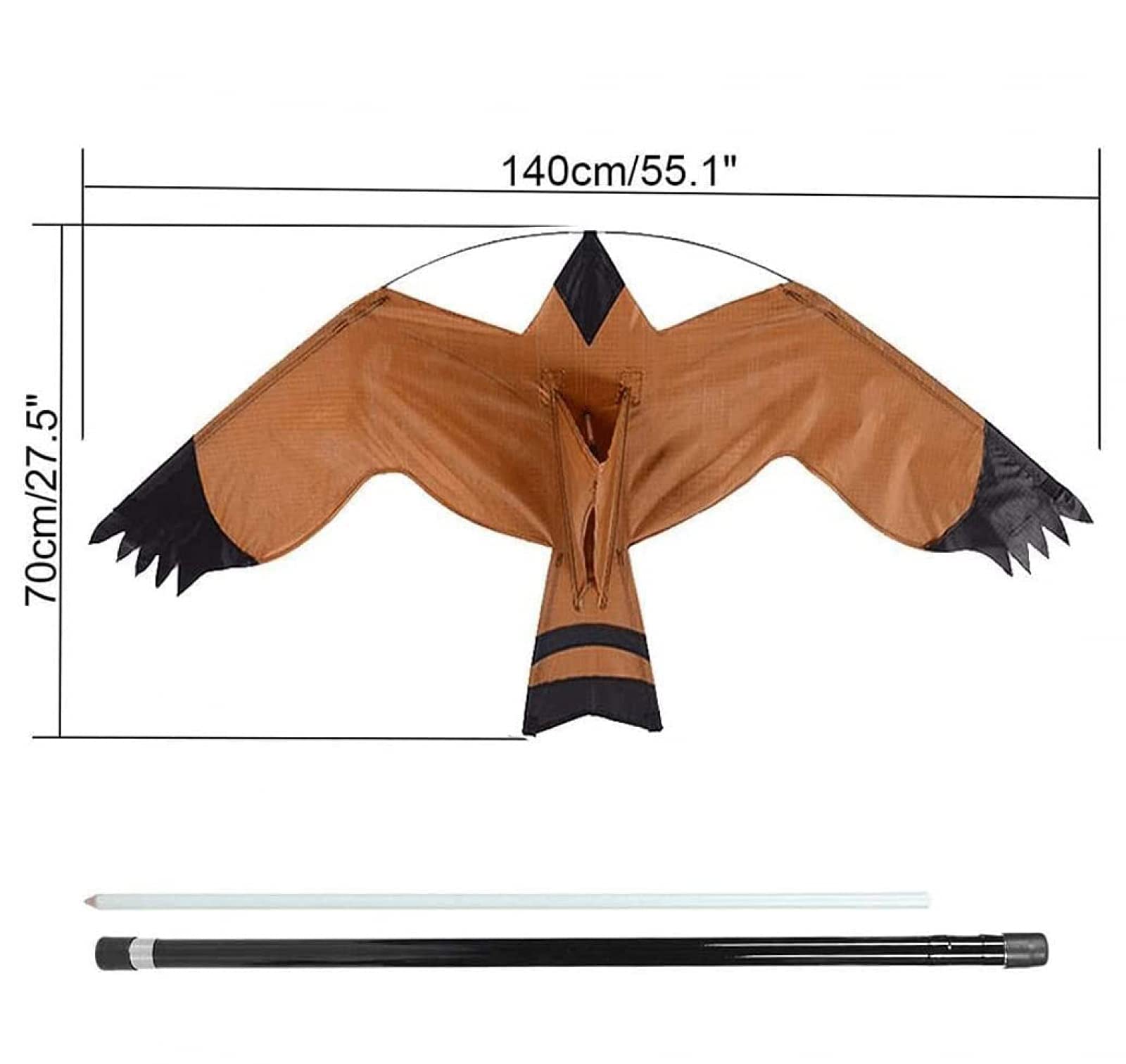 Juego De Cometas Repelentes De Pájaros para Jardín, Repelente De Pájaros, Cometa De Halcón Defensor para Jardín Al Aire Libre, Decoración De Patio De Granja con Poste Extensible-7M