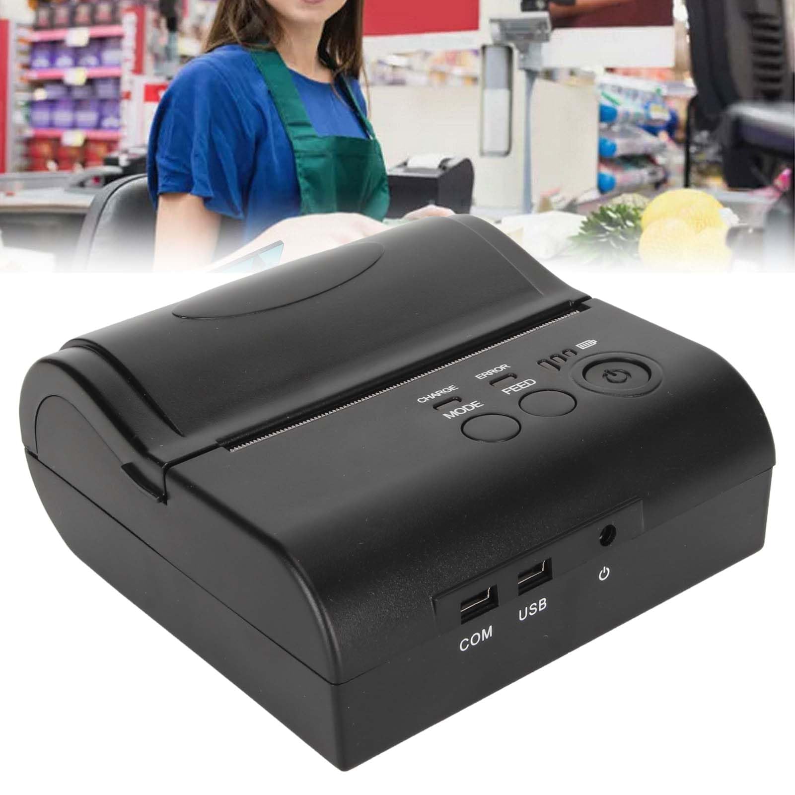 Zunate Stampante Termica Wireless Bluetooth Portatile, Stampante per Etichette di Spedizione Compatibile con Android per iOS, Supporta Carta Termica in Rotolo da 80 Mm di Larghezza, per (Spina UE)