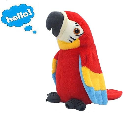 Miniatura 2 de Vincilee Talking Parrot Repeats What You Say Mimicry - Juguete de peluche para mascotas, regalo para niños (rojo)