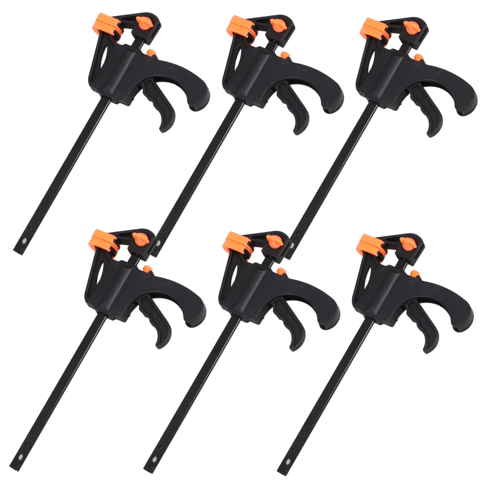 Cabilock Heavy Duty Woodworker Clamps 6pcs Small Bar Clamps F-type Wood Gluing Stainless Steel Quick Ratchet Wood Securing Mini Portable Woodworking