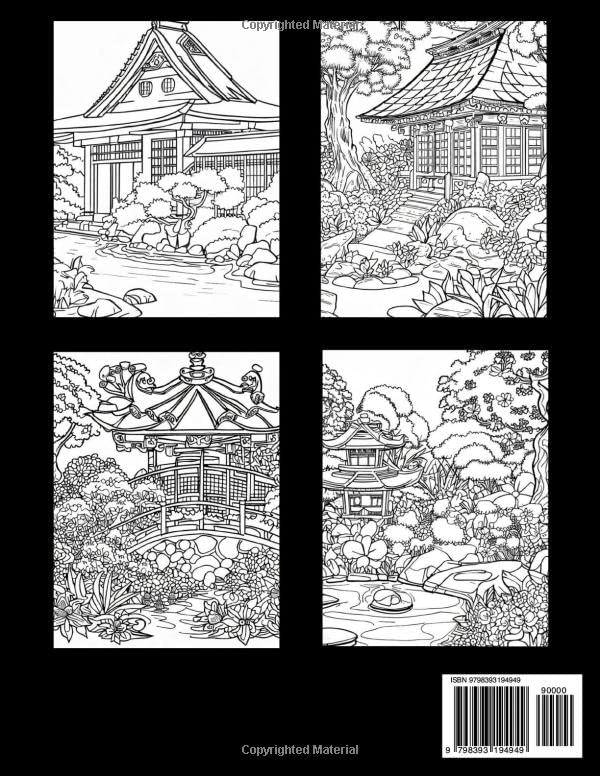 Japanese Gardens Coloring Book: A Fun and Relaxing Collection of Zen Gardens to Color - Image 2