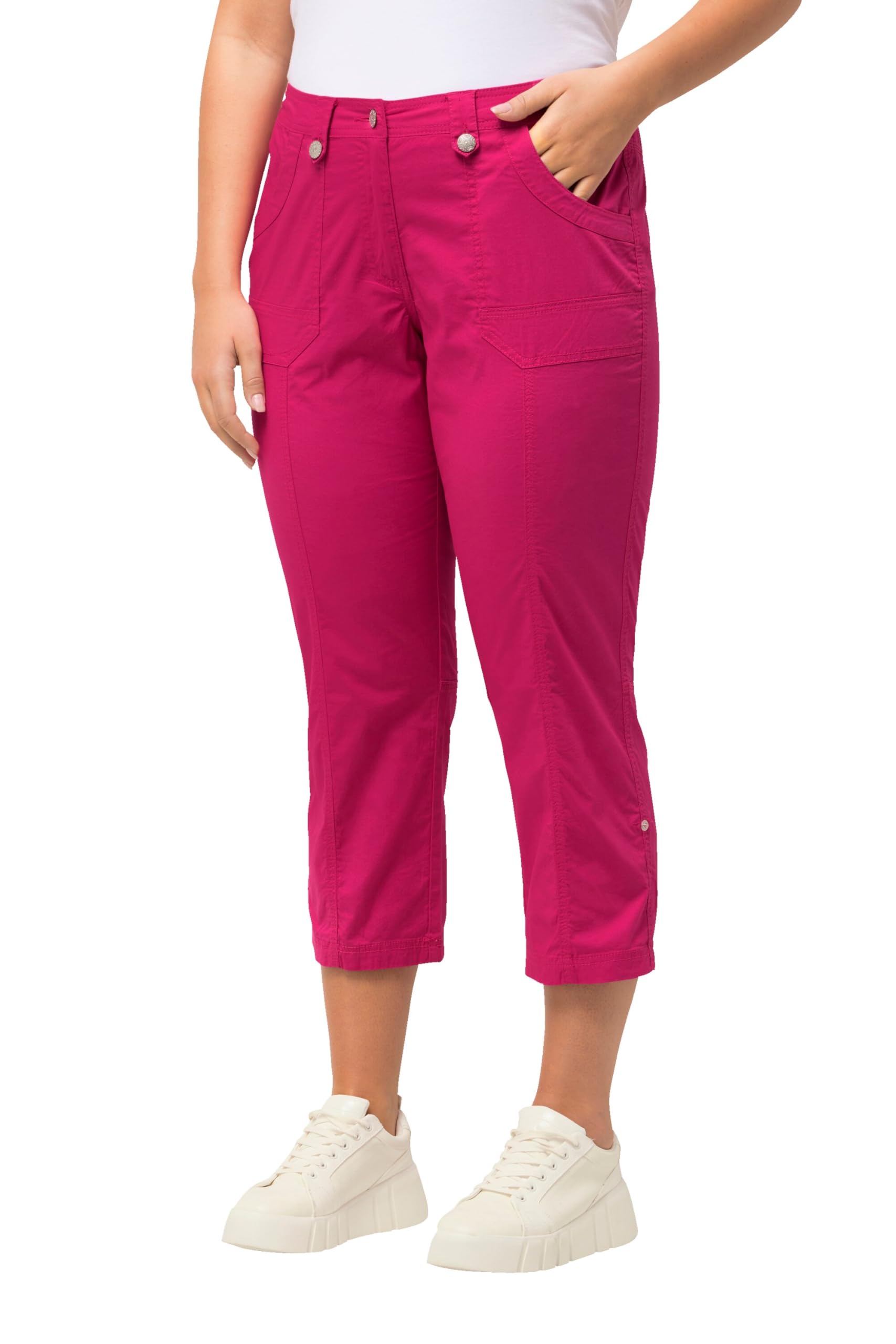 Ulla Popken Damen Pants Roll-tab Hem Stretch Cargo Pants