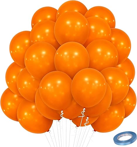 Globo de látex naranja de 12 pulgadas, 100 unidades, decoración de fiesta de cumpleaños, boda, vacaciones, globos de baby shower para niños
