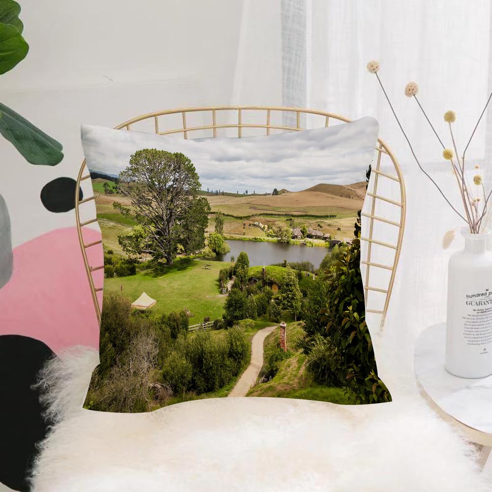 HYMSXW Cushion Cover,Throw Pillow Case Home Decorative for Living Room Bedroom Sofa Chair 20X20 Inch,s Overhill Matamata New Zealand on Movie Set La,Pillowcase 50X50cm