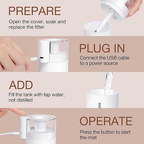 Miniatura 6 de Mini humidificador portátil, 6.1 fl oz USB Cool Mist pequeños humidificadores para dormitorio, humidificación personal de escritorio para coche,