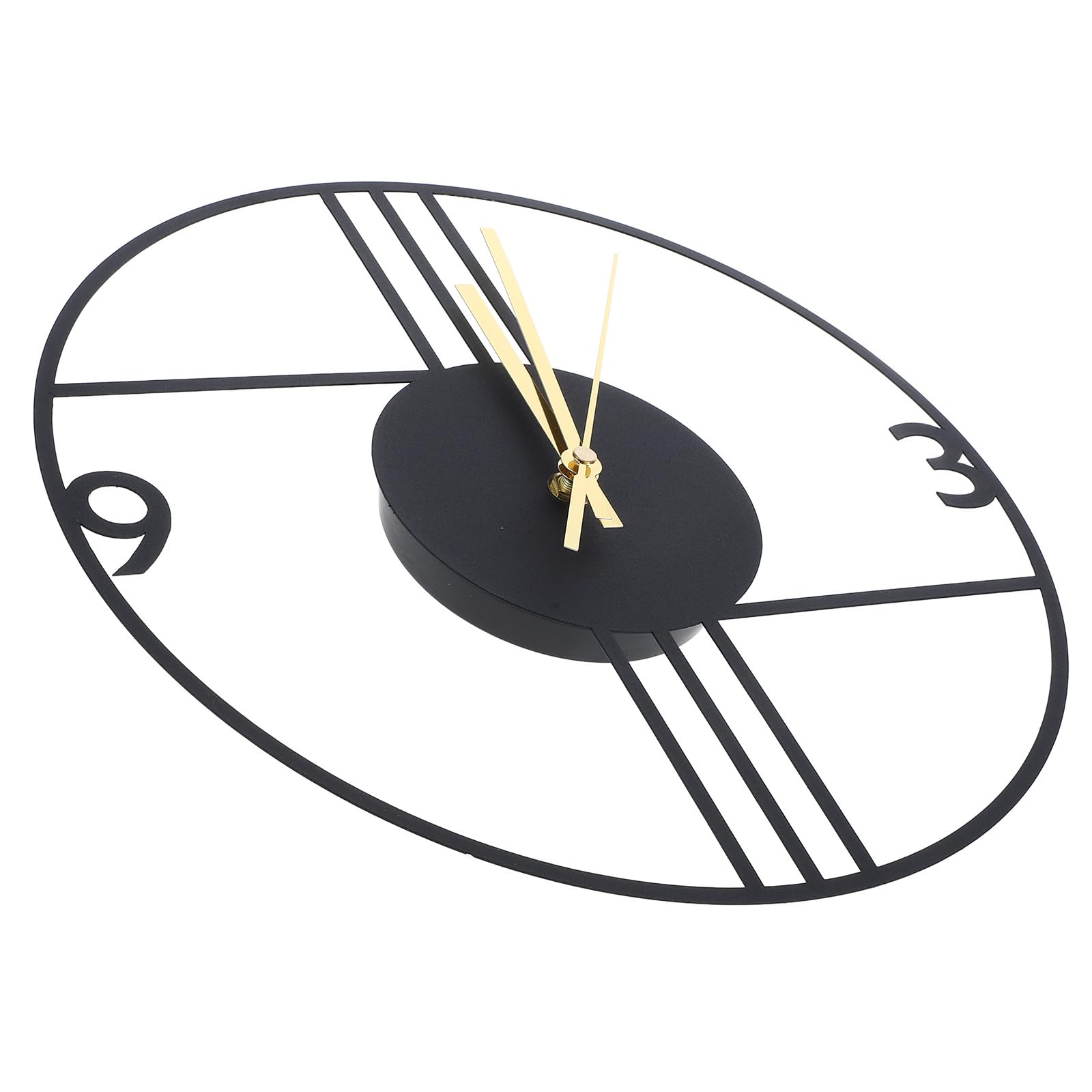Horloge murale silencieuse sans tic-tac mouvement mecanique precis en fer noir