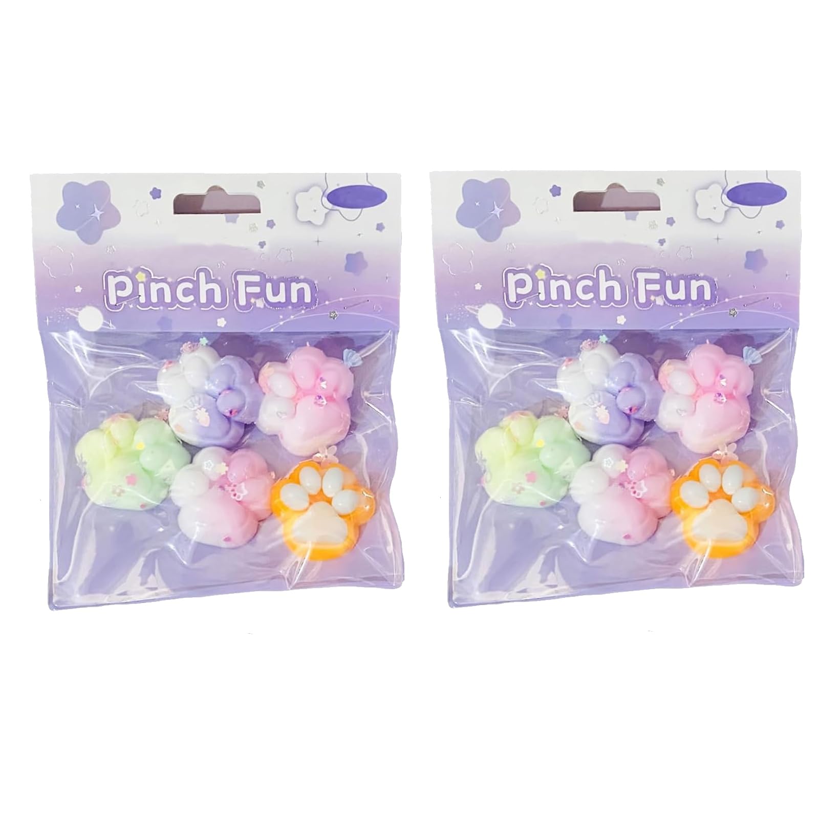 Taba Squishy, Squishy Toys, Quishy Ball Cat Paw Squishy Cat Paw Funny Novelty Cute Animals Fidget Toy for Girls Boys Birthday Party Gifts Relaxation for Kids Teenage (2Pcs Purple)