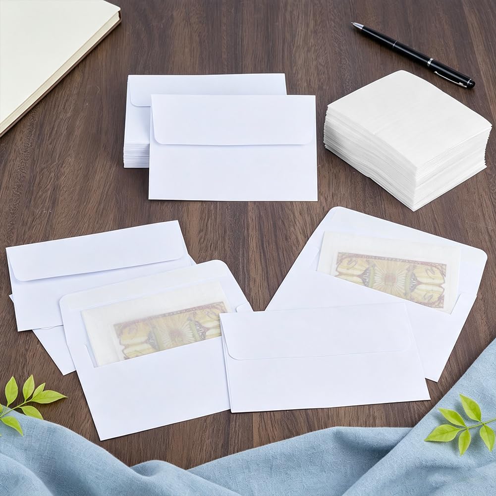 UNICRAFTALE Juego de 150 sobres de papel rectangulares blancos con protector de envío para tarjetas deportivas, 12 x 10 cm, para envío seguro y almacenamiento a largo plazo, diferentes