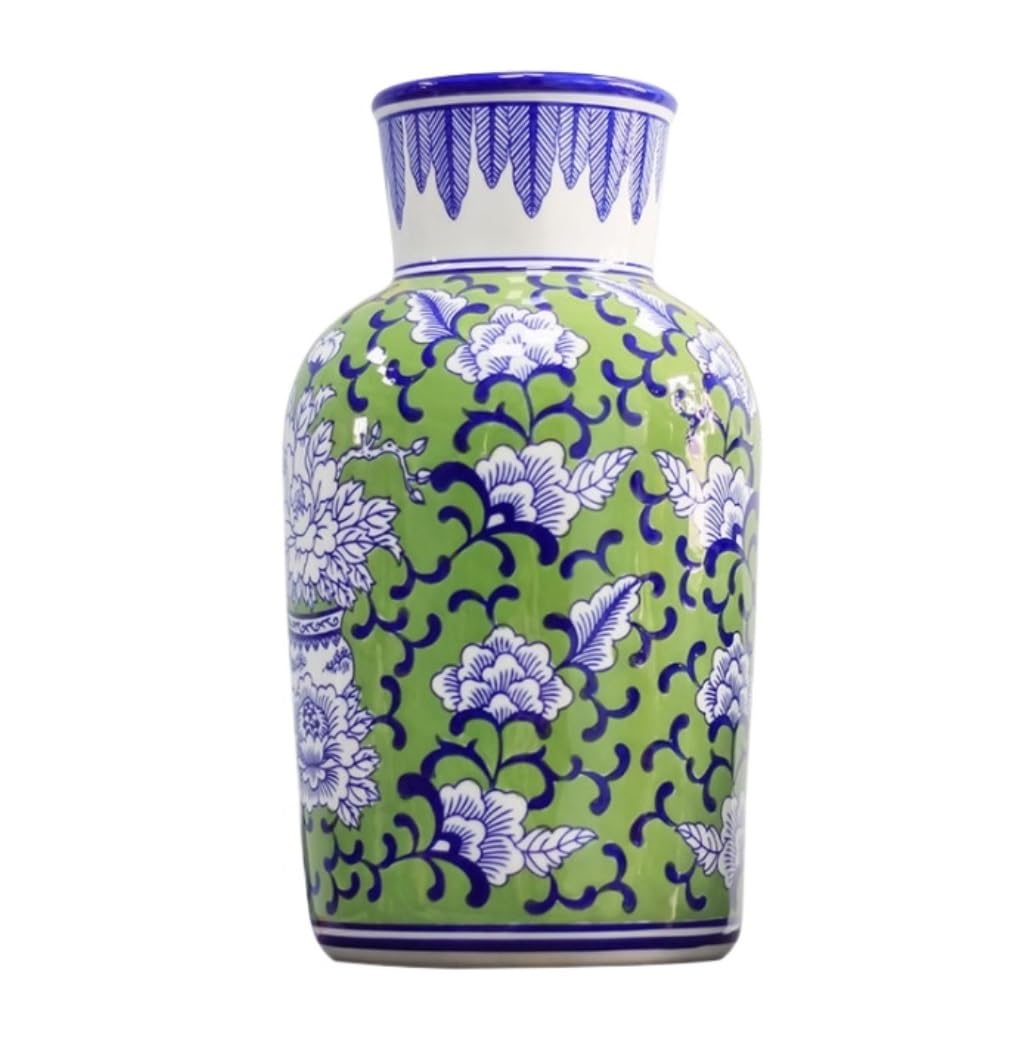 CVdrtyED Home Decor Decorative Ginger Jars Ancient Chinese Porcelain Ceramic Temple Jar With Sealed Lids Home Kitchen Dining Ginger Jar(Grün,14 * 27.5cm)