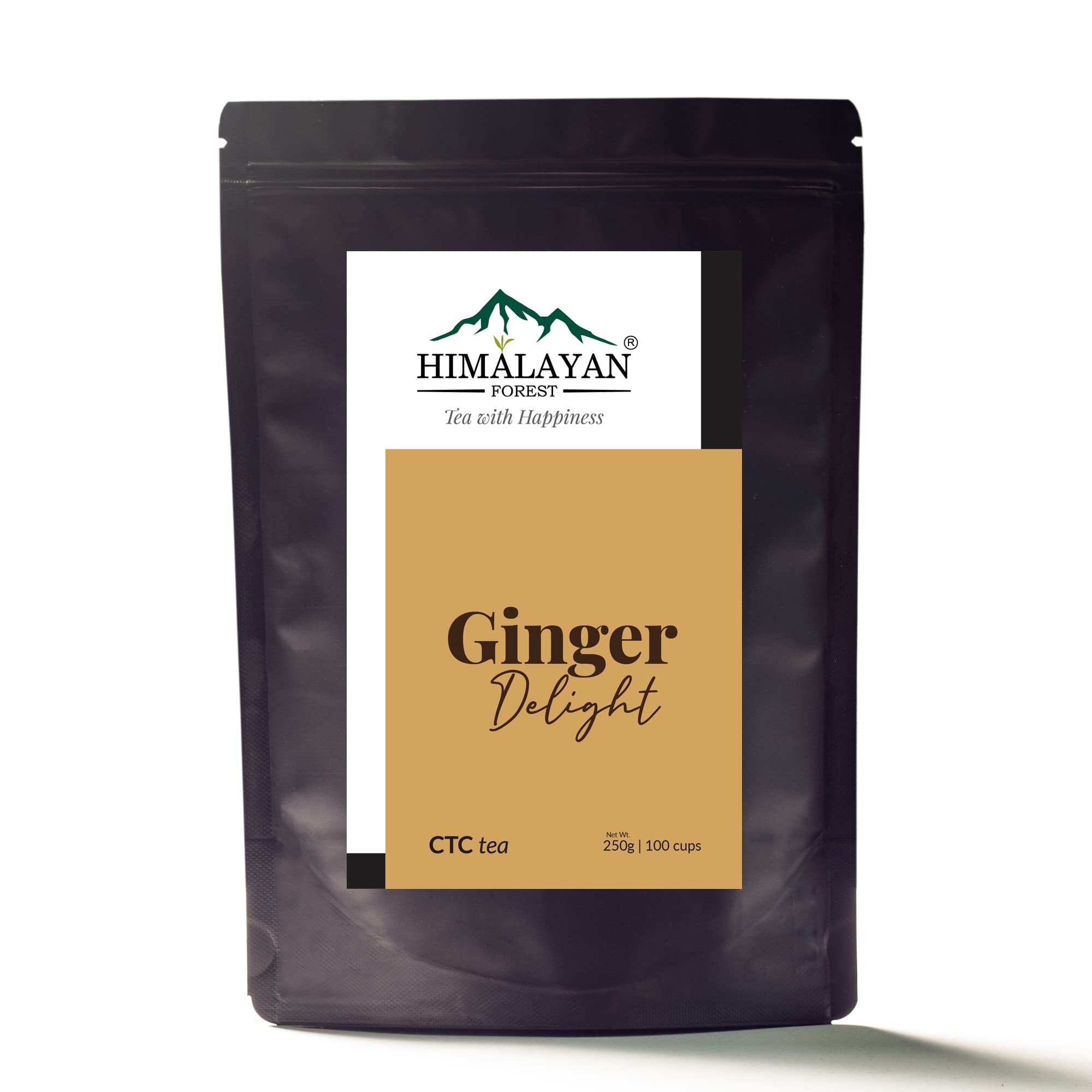 Himalaytan Forest Ginger Delight Tea | Granule Tea | Loose Tea Leaves | 100% Pure blends of CTC tea & ginger, 250 Gm