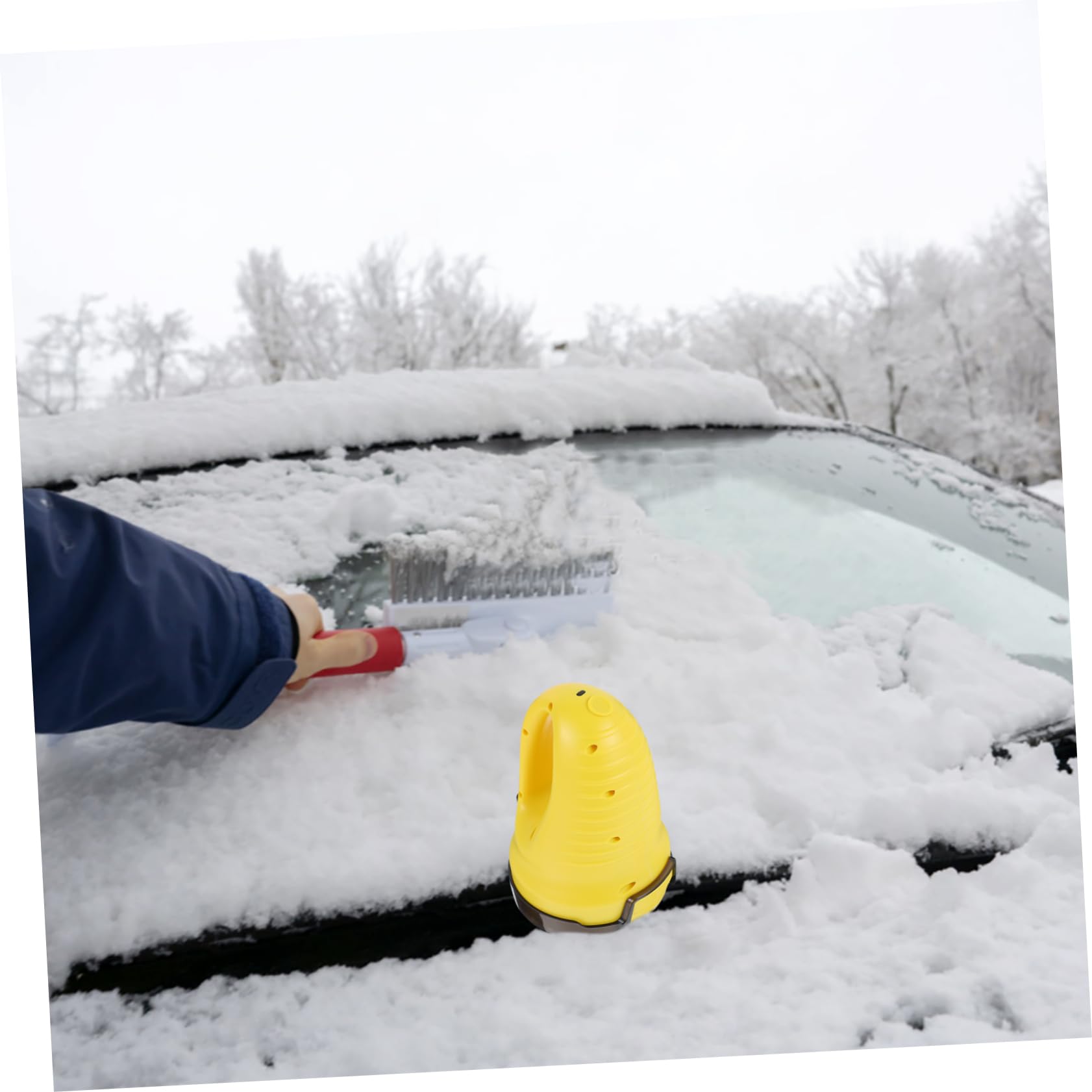 Happyyami Elektrischer Schneekratzer und Ergonomischem Bogenhandgriff mit Abs Material Multifunktionales Schneeräumwerkzeug für Auto für Effiziente Winter Schneeräumung