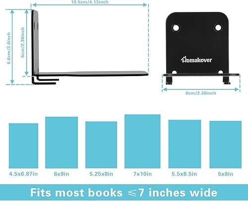 Miniatura 12 de Homakover Estanterías flotantes invisibles, organizadores de libros de alta resistencia, estantería montada en la pared, estantes de almacenamiento