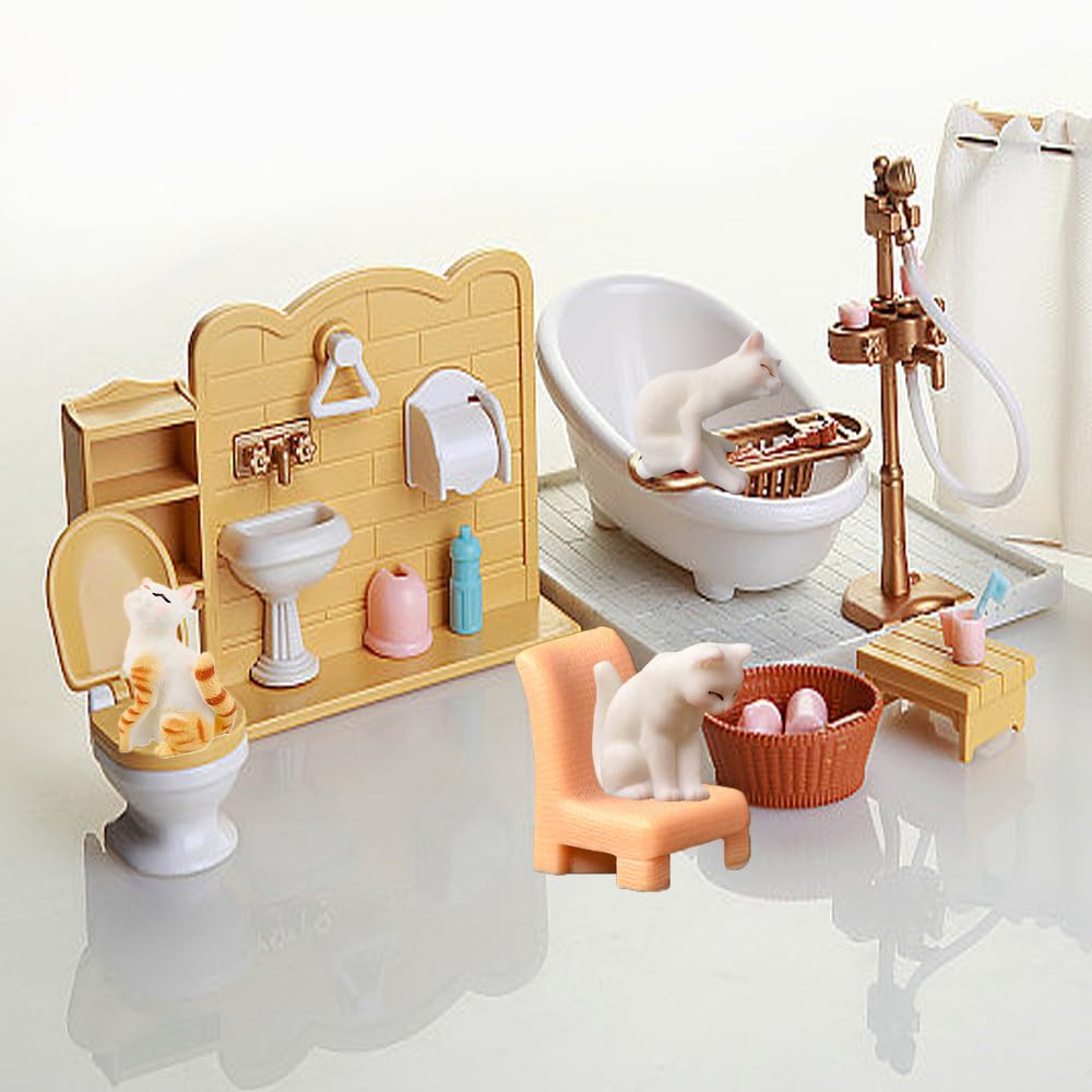 15-teiliges Set Mini-Katzenfiguren Aus Harz, Niedliche Dekoration Für Puppenhaus, Tisch Oder Garten