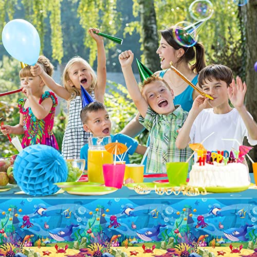 Tiamon 6 Pack Sea Party Tablecloth Ocean Animals Table Cover Underwater Creatures Tablecloth Ocean Sea Life Table Cover for Birthday Party Decoration, 54 x 108 Inch by Tiamon - Image 6