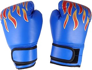 BESPORTBLE Luvas De Boxe Padrão De Chamas De Boxe Luvas De Saco De Boxe Luvas De Treinamento De Boxe Luvas De Proteção De Boxe Tigre Figura Saco De Boxe Proteção Infantil Azul Luvas Infantis