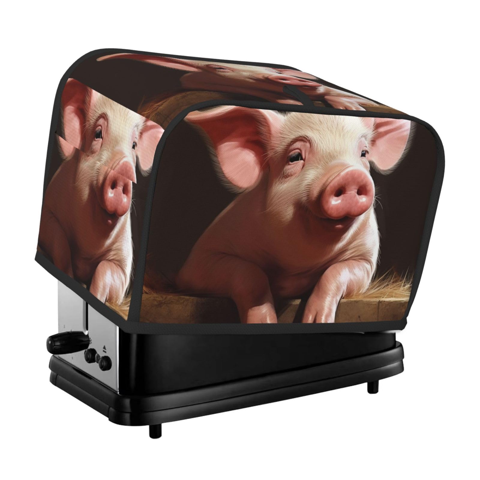 Fodpand Black Toaster Covers 2 Slice Smiling Bread Machine Cover Quilted Toaster Dustproof Cover Washable Appliance Cover Bread Maker Protective For Kitchen Small Appliance