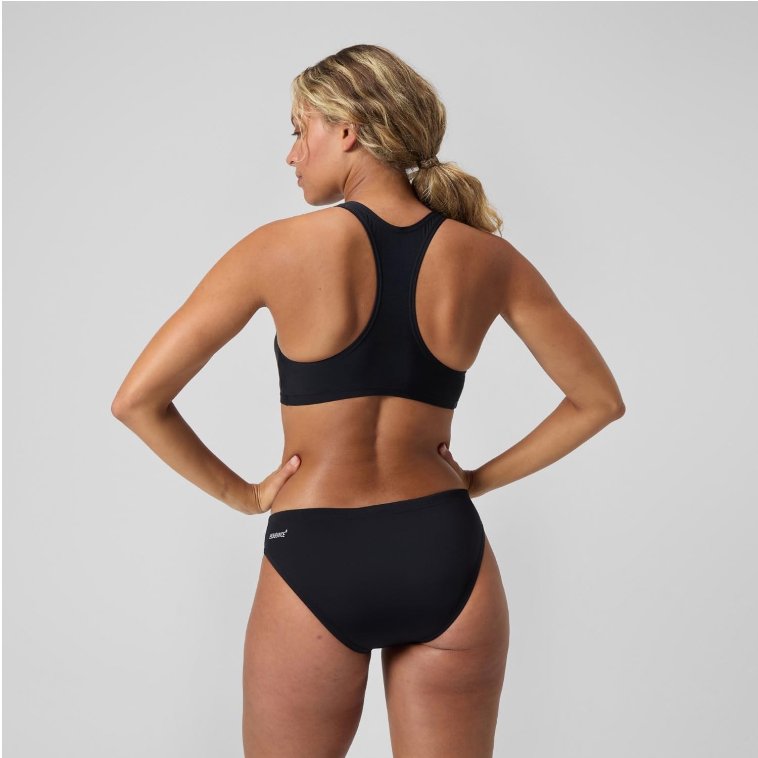 Speedo Placement Bikini Damen chlorbeständig, Farbe:Schwarz-Türkis, Größe:40