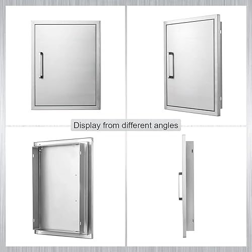 Miniatura 7 de Atatod Puerta de cocina al aire libre, puerta de acceso de cocina al aire libre de 17 "W23 H, barbacoa de acero inoxidable puerta única, se puede