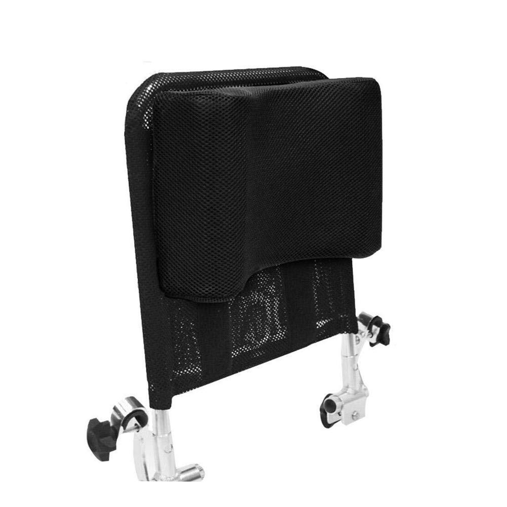 Adjustable Wheelchair Headrest， Cushion Pillow With Back Handle Tube Wheelchair Accessories Neck Support Wheelchair Accessories For 16"-20" (Color : Black)