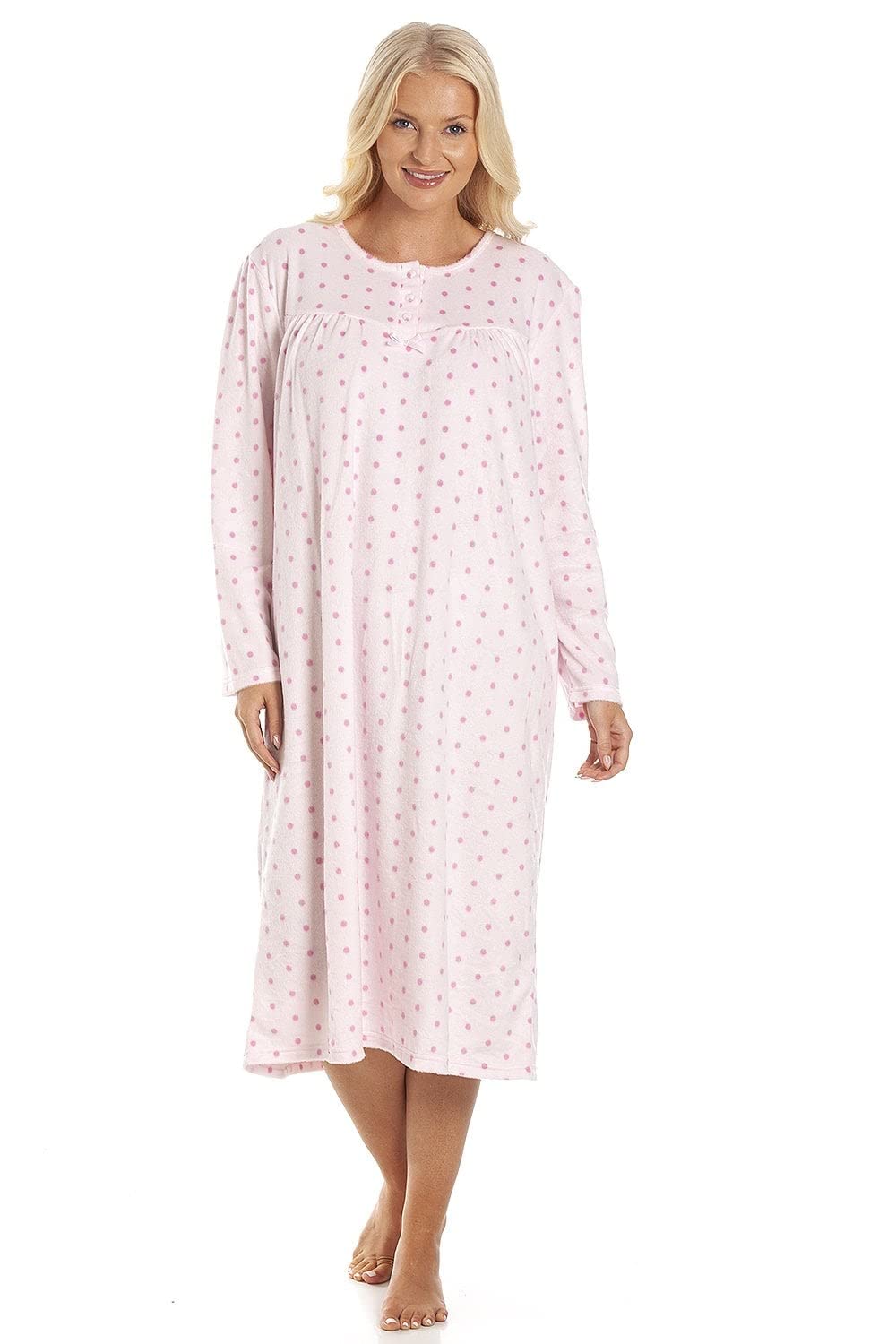 Camille Women's Pink Classic Polka Dot Nightdress In | Size: 22/24