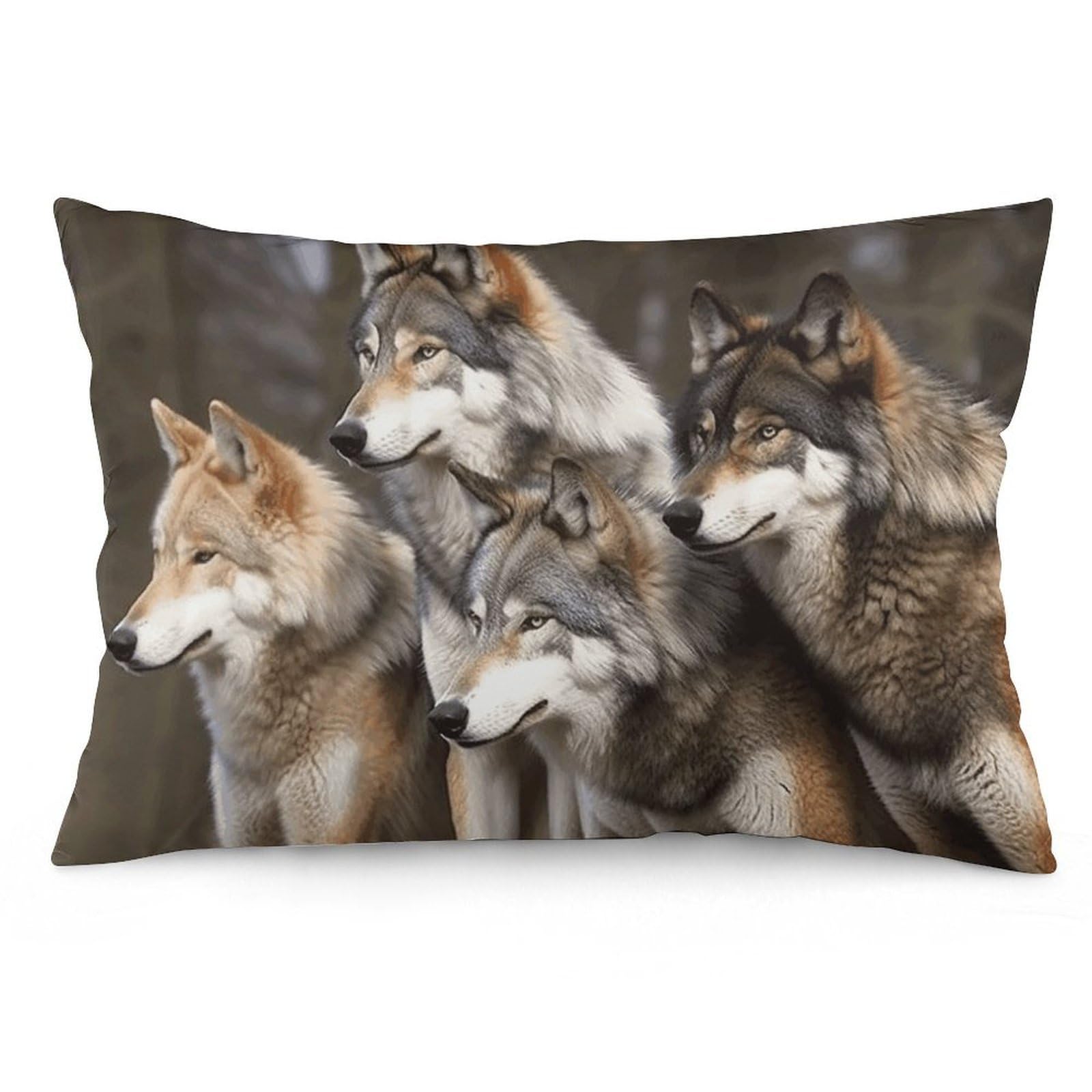 NTVOWPZO 2 Pack Decoration Throw Pillow Covers 20"x30" Pillowcases Covers Different Colored Wolves Pillowcases Modern Farmhouse Home Decor Sofa Cushions Covers for Couch Bed Living Room