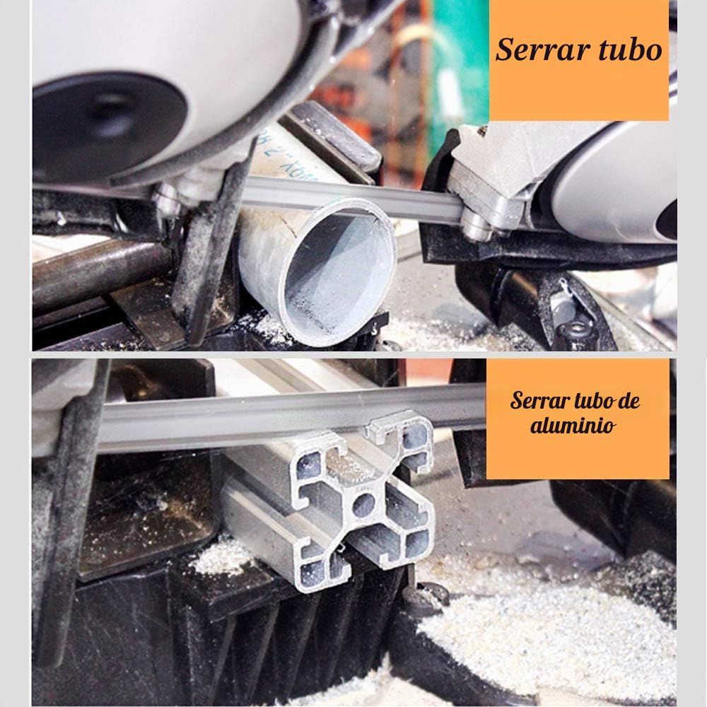 Anbull Sierra de cinta de metal con foco LED, 1100 W/230 V, ajustable 0 – 45 °, sierra de cinta con base extraíble, banco de trabajo de acero aleado