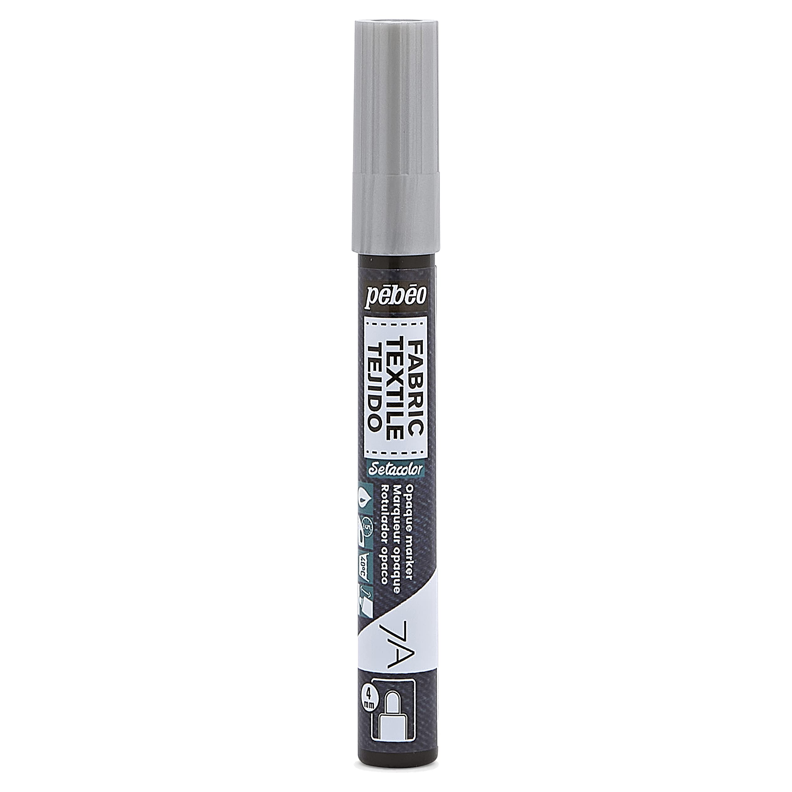 Pebeo 7A Opaque Silver Fabric Marker - 4M