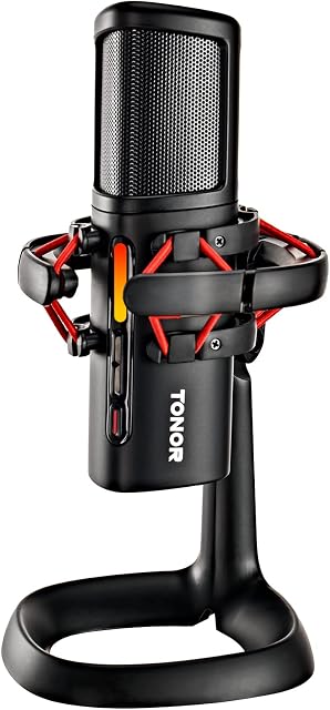 TONOR ORCA 001 USB Mikrofon do Gier Komputerowych, Mikrofon Pojemnościowy z Redukcją Szumów do Transmisji na Żywo dla PC, MAC, Android Mobile, PS4/5, Monitorowania z Zerową Latencją, Plug and Play