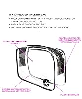 Vista 2 de JAVOedge Paquete de 5 bolsas transparentes con cremallera organizadoras de maquillaje cosmético, estuche de plástico de vinilo de PVC