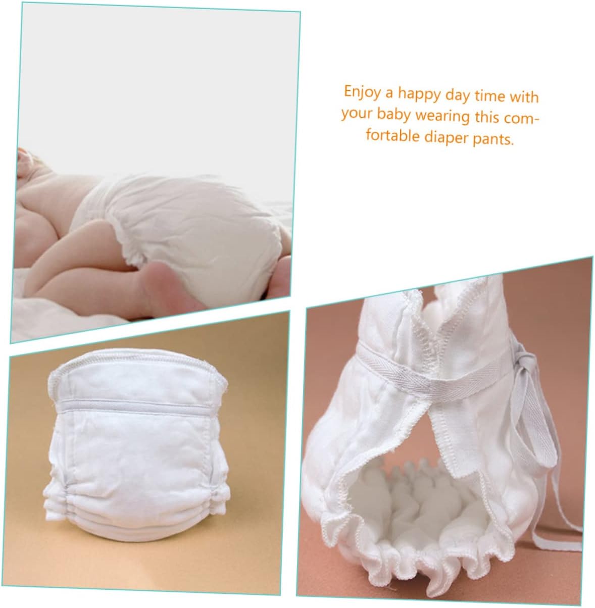 BESPORTBLE 2pcs Washable Reusable Newborn Diapers Soft Training Pants Breathable Boy Girl Diapers for Comfortable Daytime Use Leak Design for Boy Girl and Toddlers